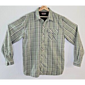 Wrangler Outdoor Series Performance Shirt L Button Up Pocketed Vented EUC
